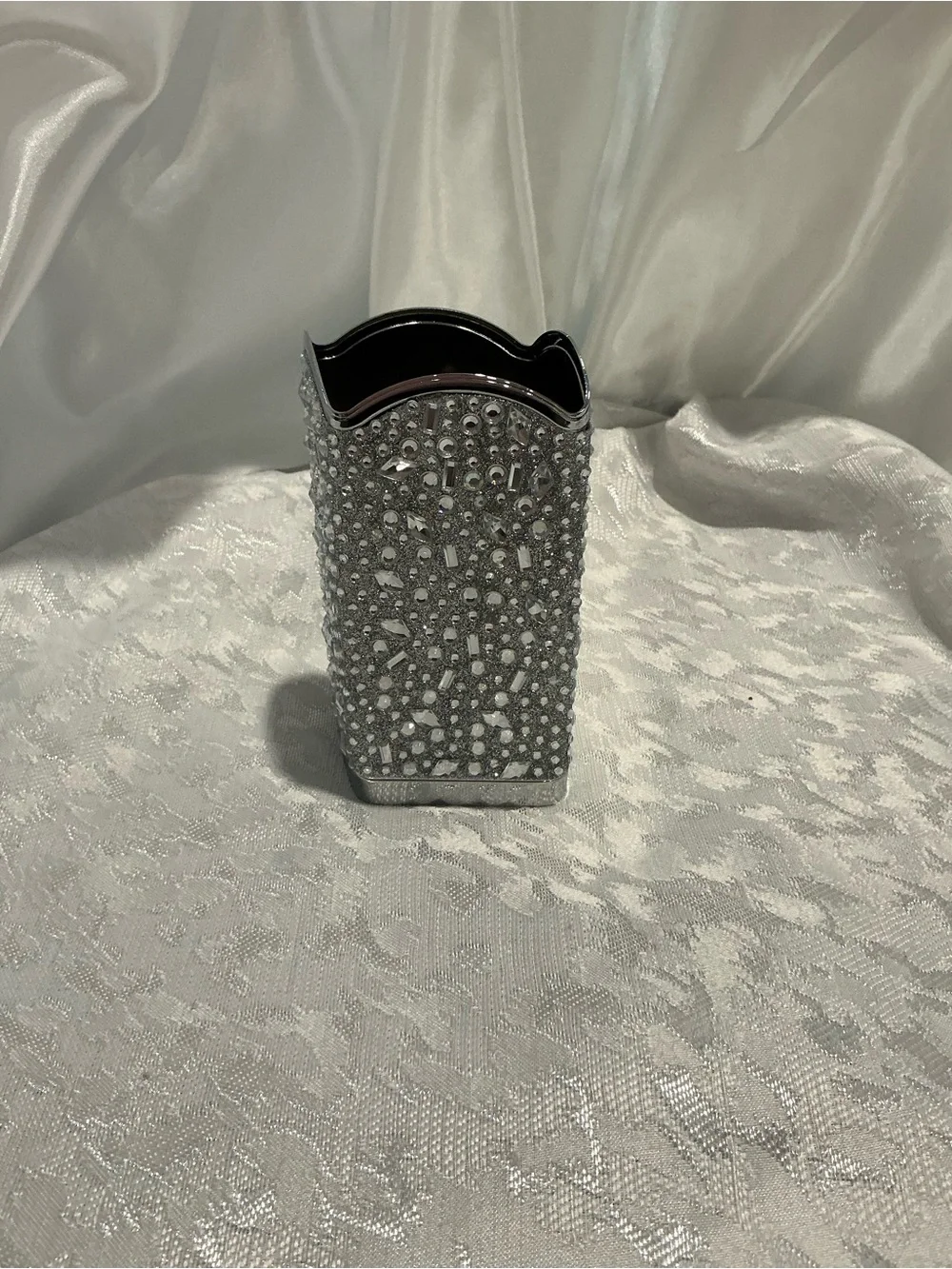 Bath & Body Works Silver Jeweled Foaming Soap Holder